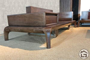 Sofa gỗ cho chung cư với chất liệu gỗ óc chó cao cấp