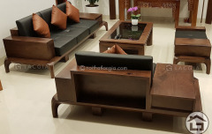 Sofa gỗ óc chó với phong cách thiết kế hiện đại