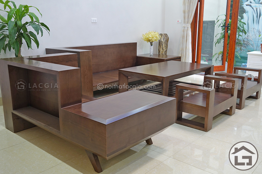 Sofa gỗ giá rẻ với chất liệu gỗ sồi Nga