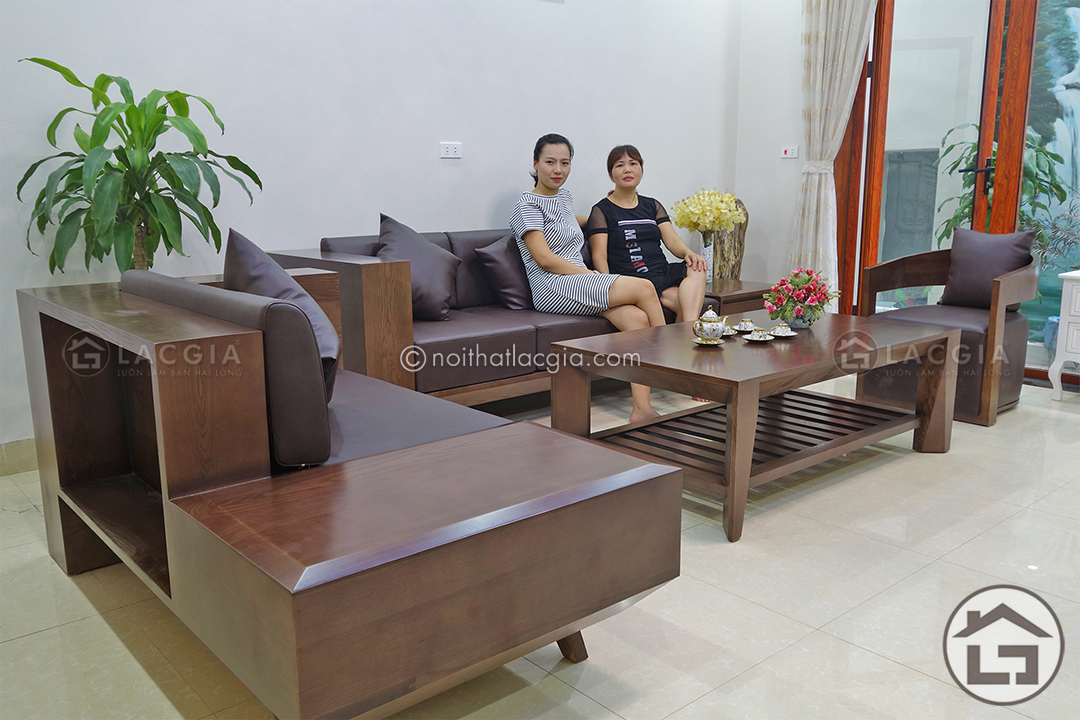 sofa go tu nhien cao cap SF09 1 - Top mẫu bàn ghế sofa gỗ đẹp - Vị vua của không gian phòng khách