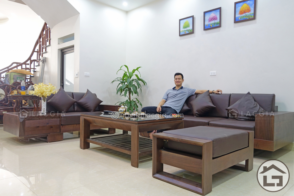 sofa go cho khong gian phong khach dep SF12 40 1024x683 - Thiết kế và thi công nội thất nhà phố, chung cư đẹp hiện đại nhất 2021