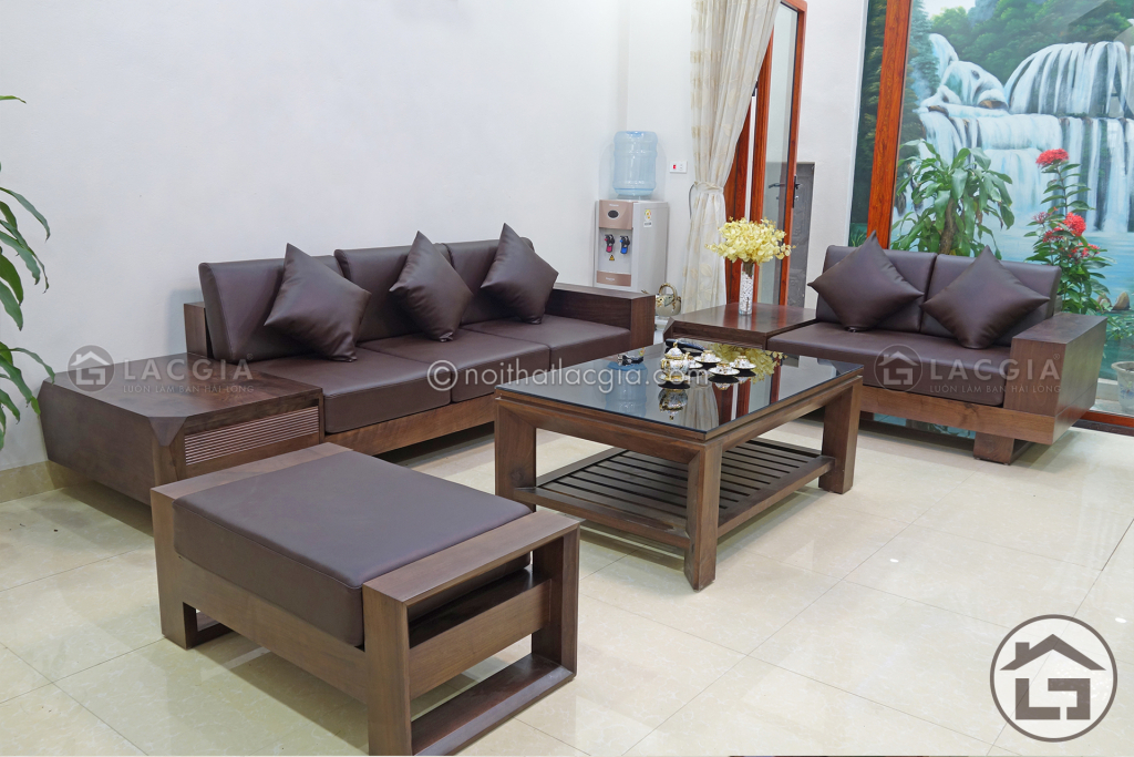 Sofa gỗ óc chó SF12