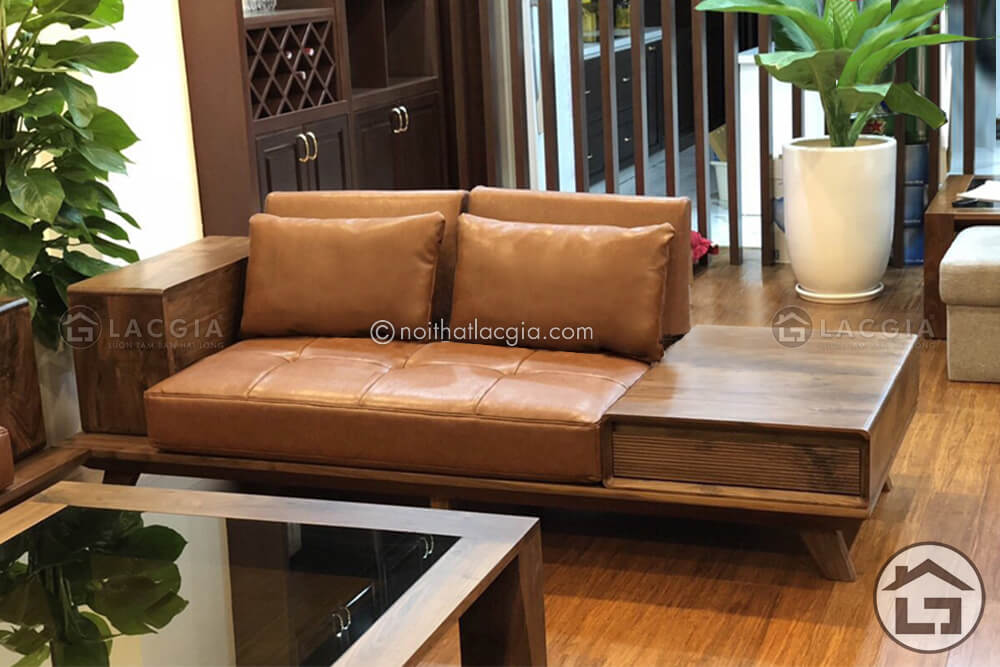 sofa go cao cap SF21 2 - Bí quyết vệ sinh sofa da tại nhà đơn giản hiệu quả