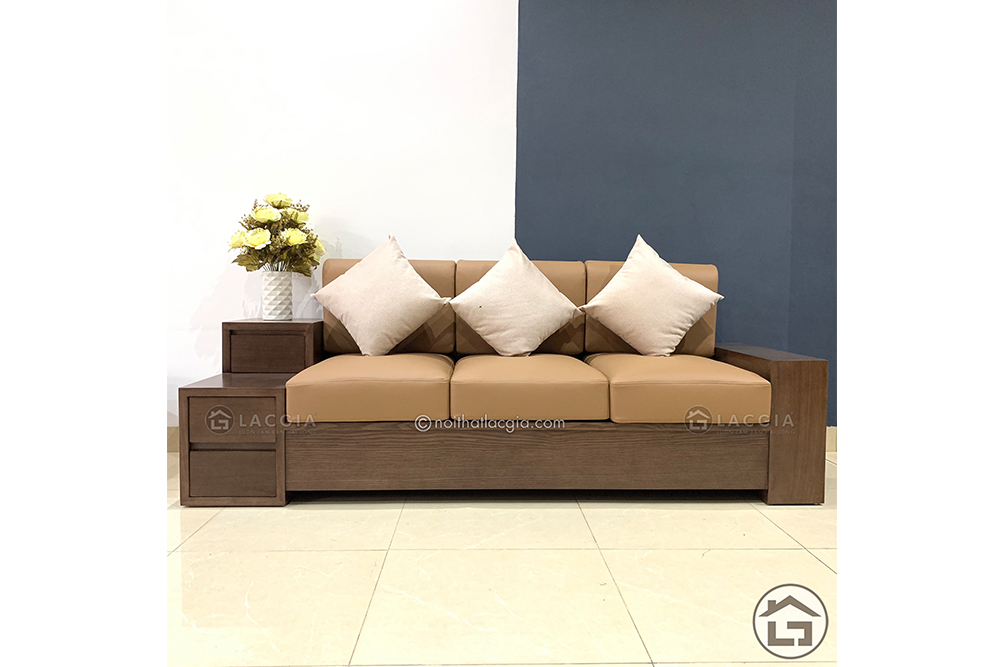 sofa go nho gon SF15 5 - Tìm hiểu 3 kiểu dáng sofa gỗ hiện đại cho từng kiến trúc phòng khách
