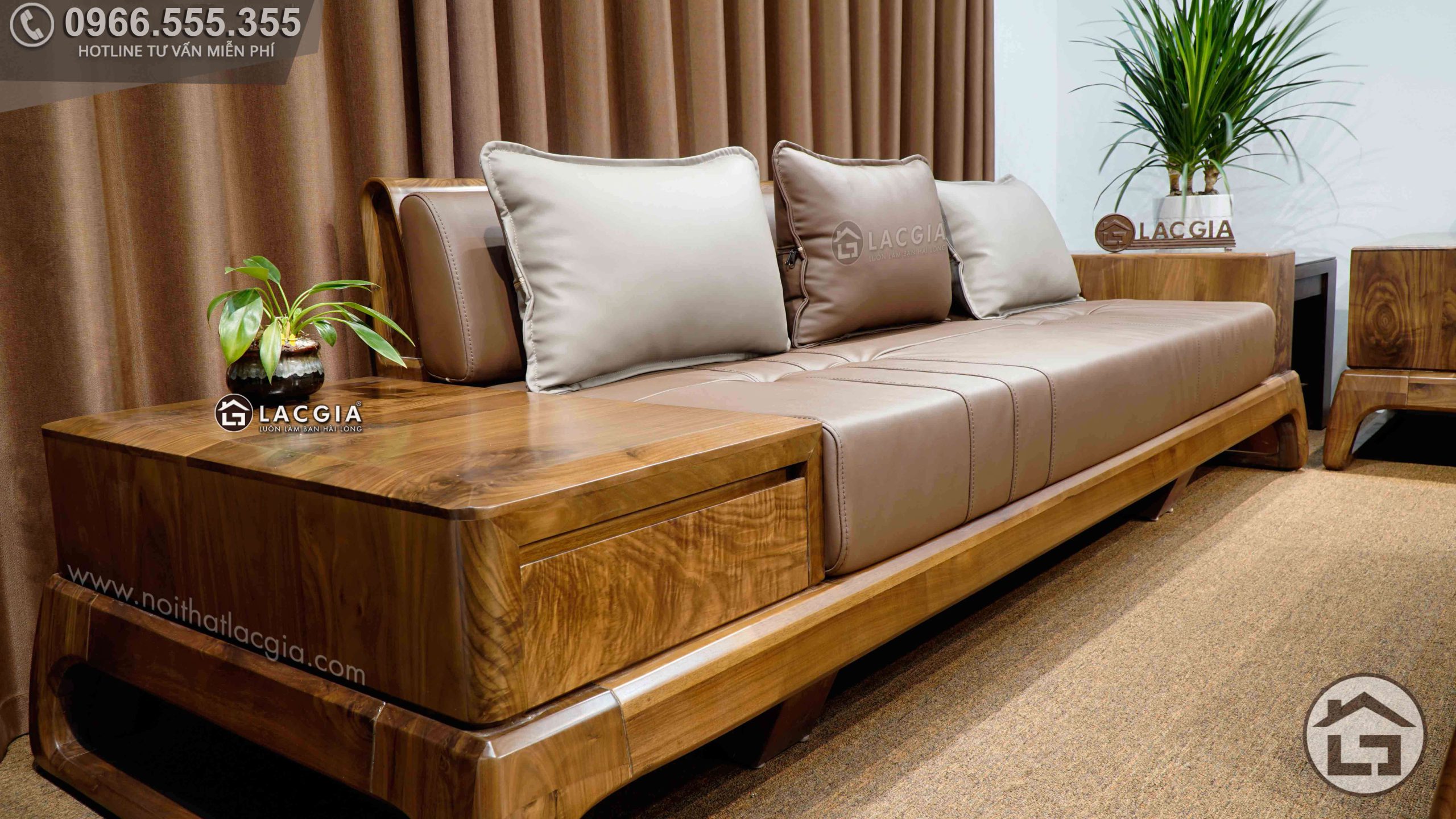 Sofa gỗ óc chó SF28