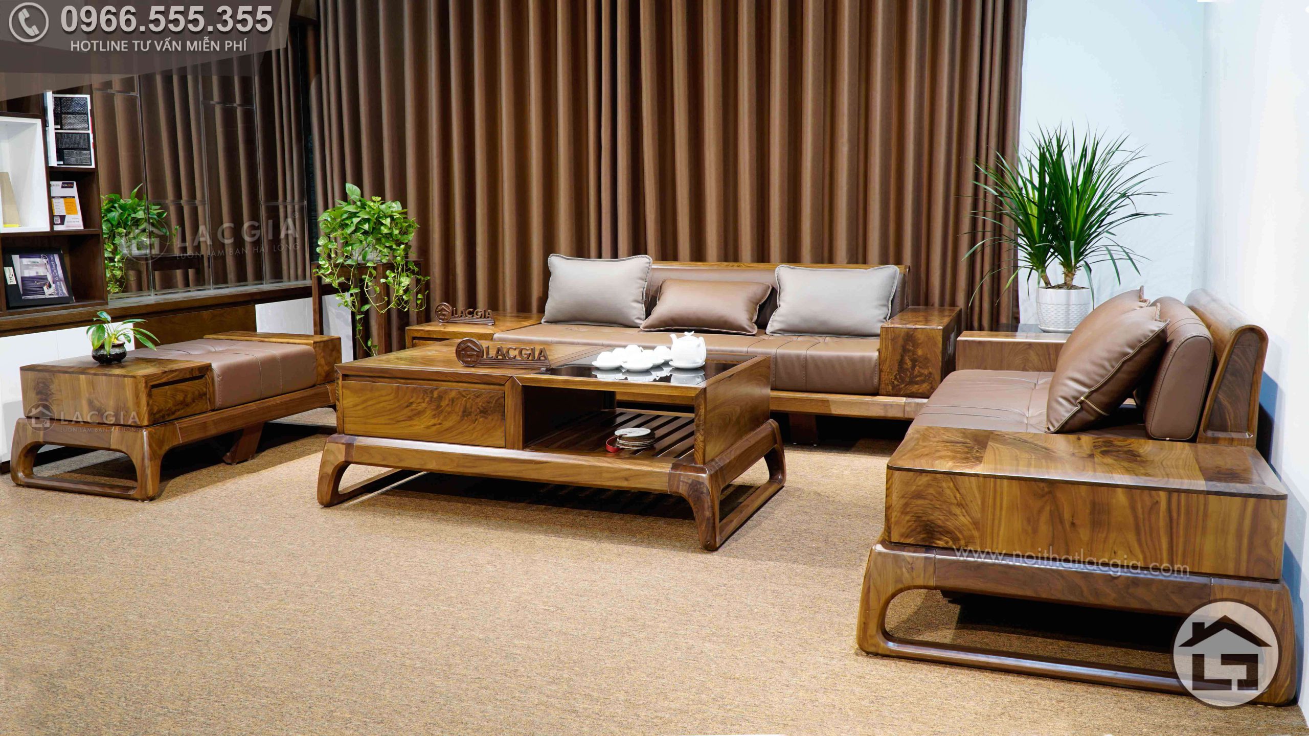 Sofa gỗ óc chó SF28