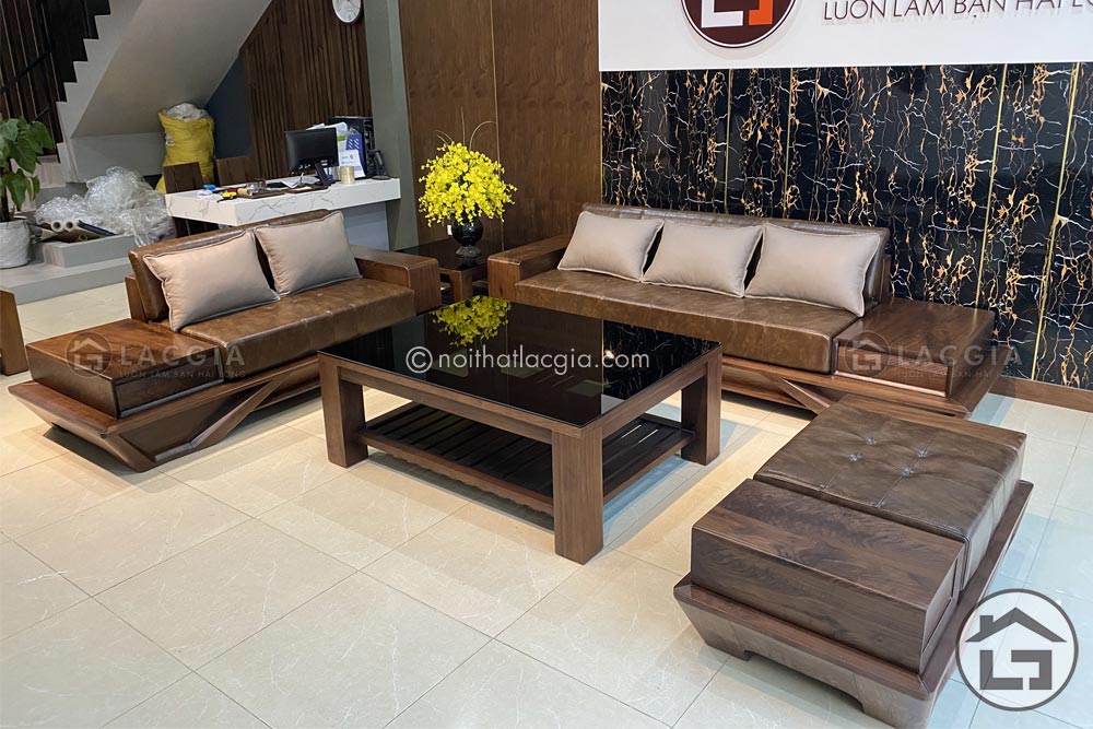 sofa go soi nga sf29 11 - Top mẫu bàn ghế sofa gỗ đẹp - Vị vua của không gian phòng khách