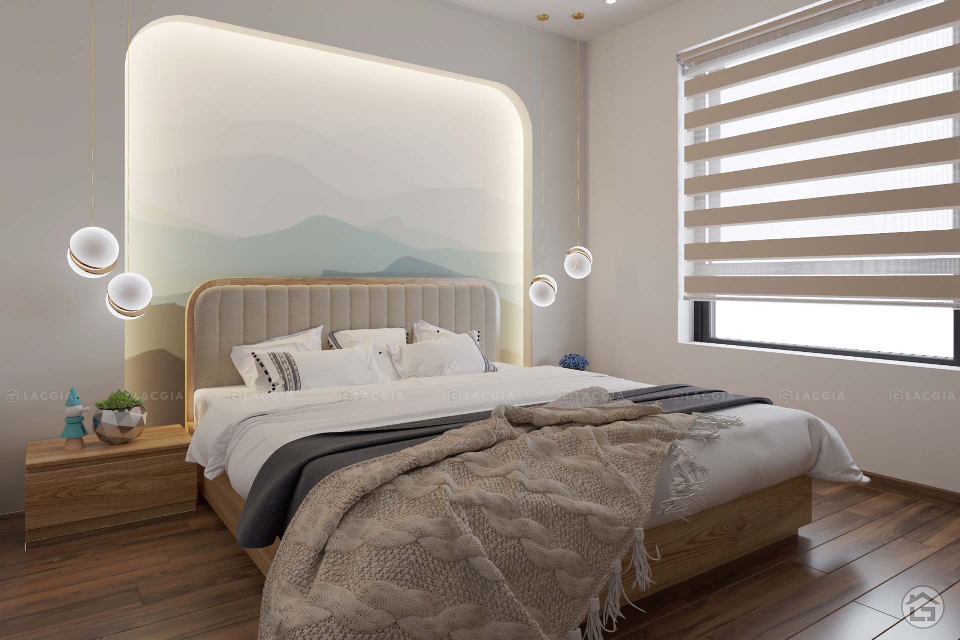 thiet ke noi that biet thu lien ke geleximco le trong tan 12 - Top mẫu nội thất phòng ngủ gỗ tự nhiên đẹp, cuốn hút 2022