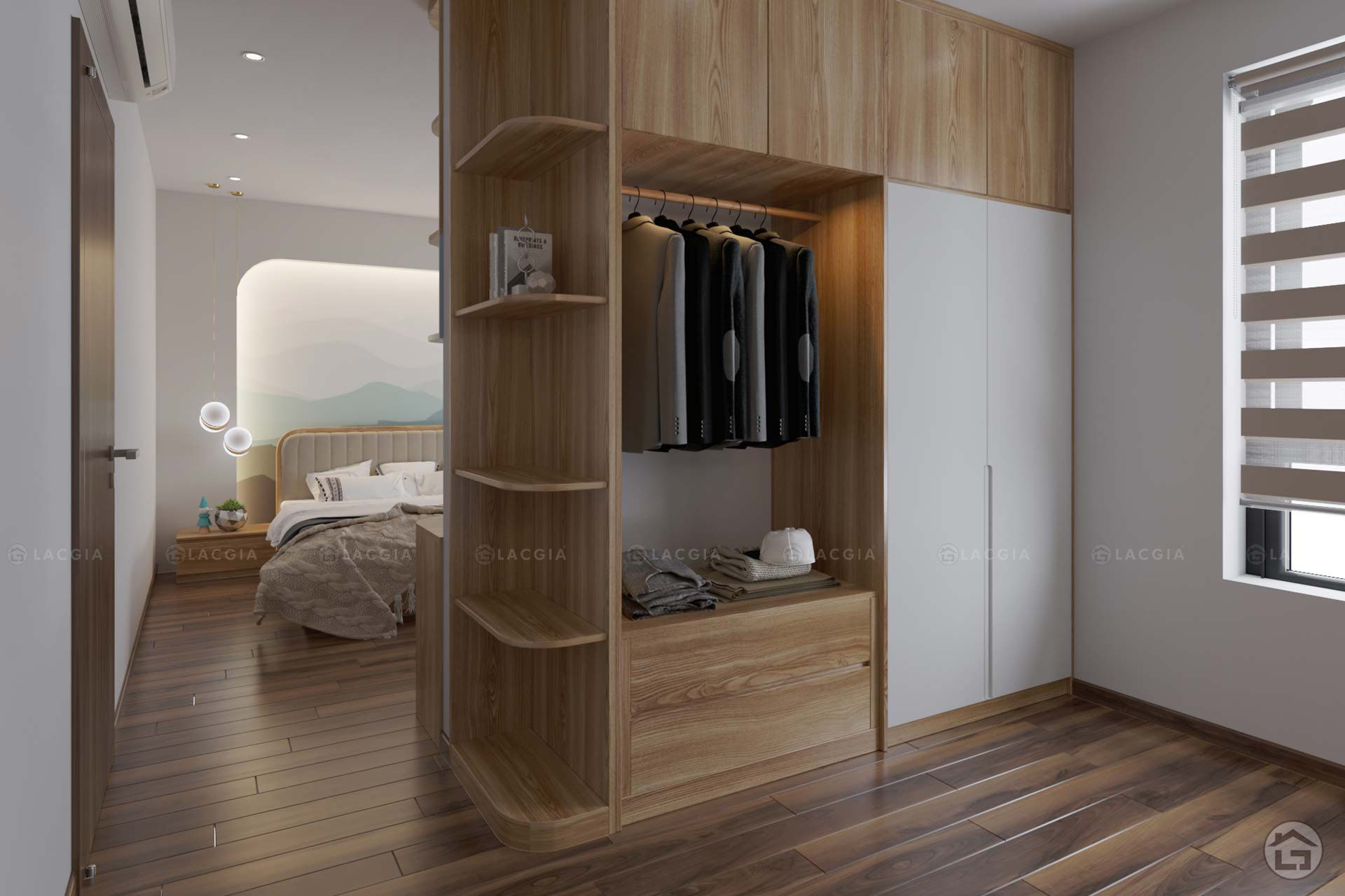 thiet ke noi that biet thu lien ke geleximco le trong tan 14 - Top mẫu nội thất phòng ngủ gỗ tự nhiên đẹp, cuốn hút 2022