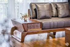 Sofa gỗ LV óc chó hiện đại