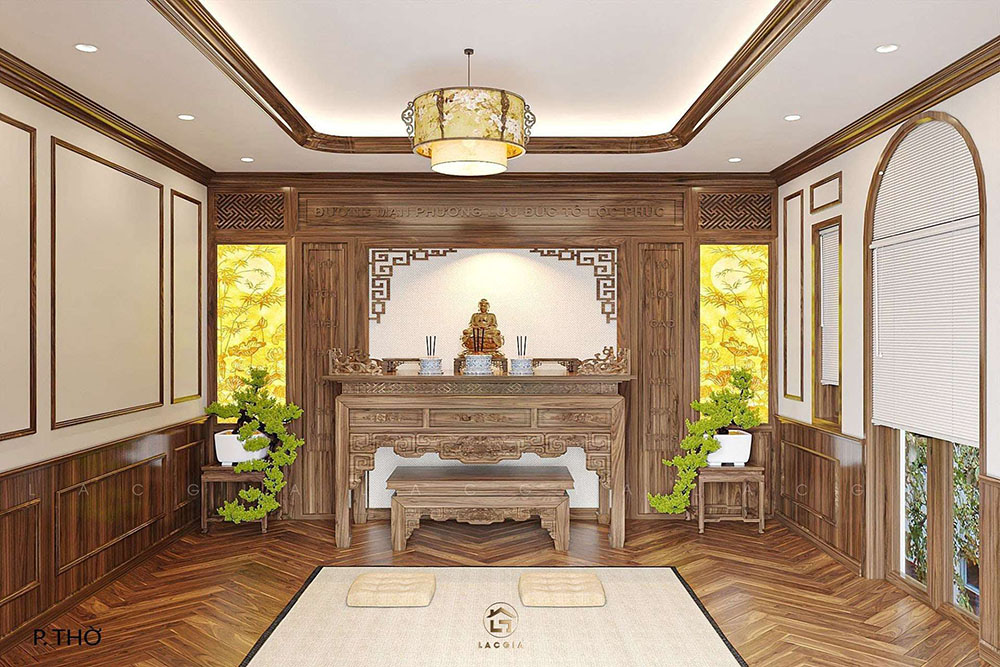 Thiết kế nội thất biệt thự gỗ óc chó sang trọng Tuyên Quang - Anh Dưng