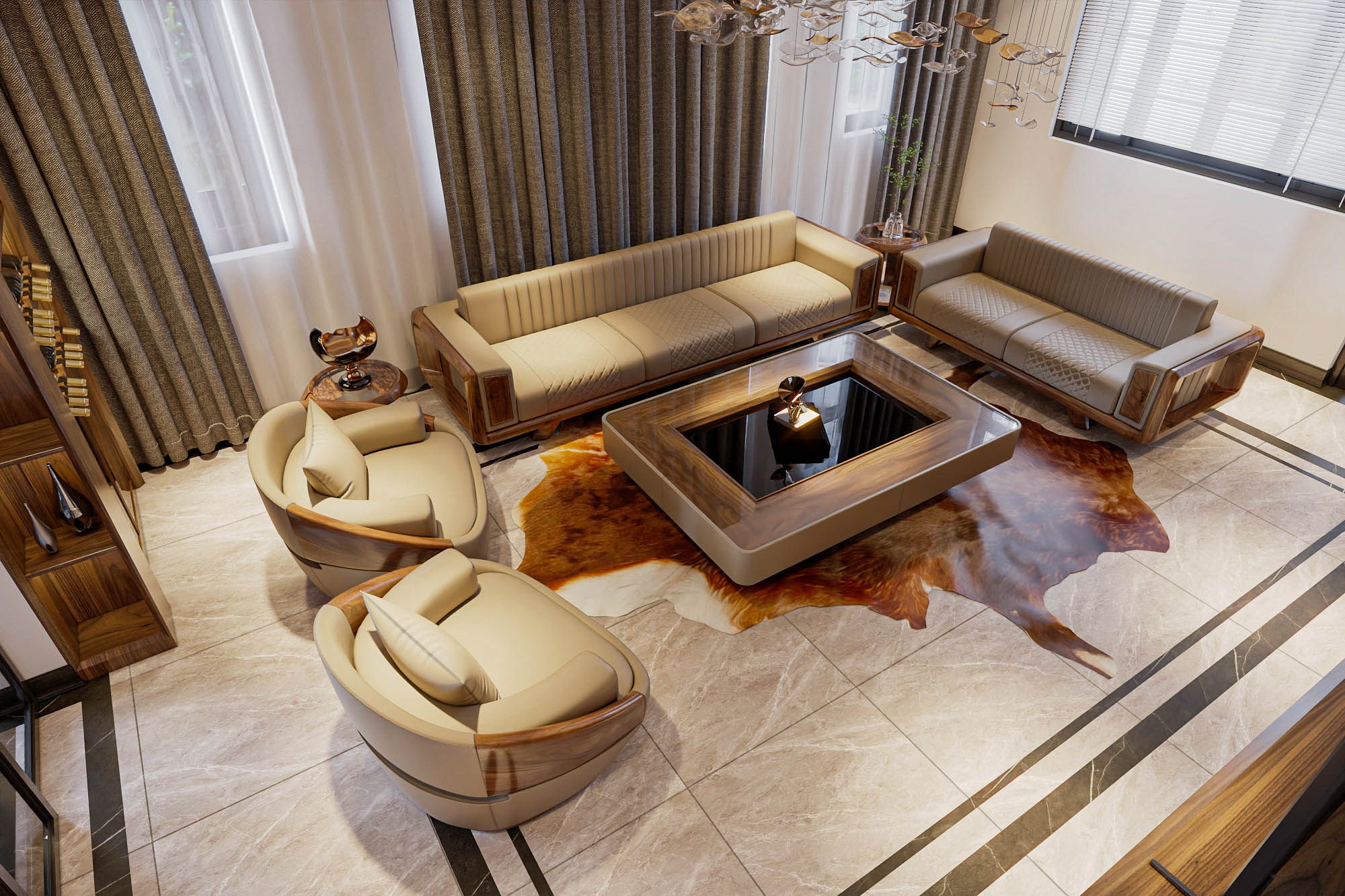 Sofa gỗ óc chó SERA